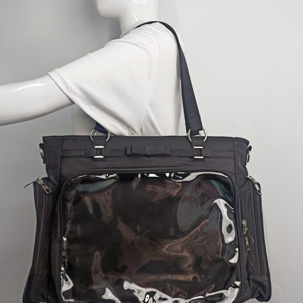 Large Convertible Ita Bag with Clear Window and Included Insert for Plushies and Pins — ita bag insert detail view