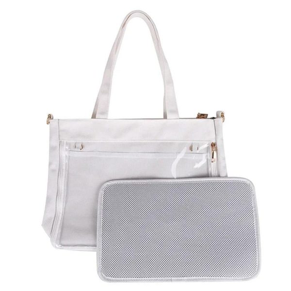 Large Convertible Ita Bag with Clear Window for Pin Display — ita bag detail view