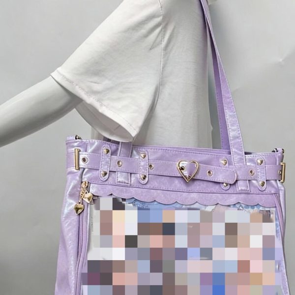 Large Convertible Ita Bag with Clear Window for Pin Display — ita bag with clear display window