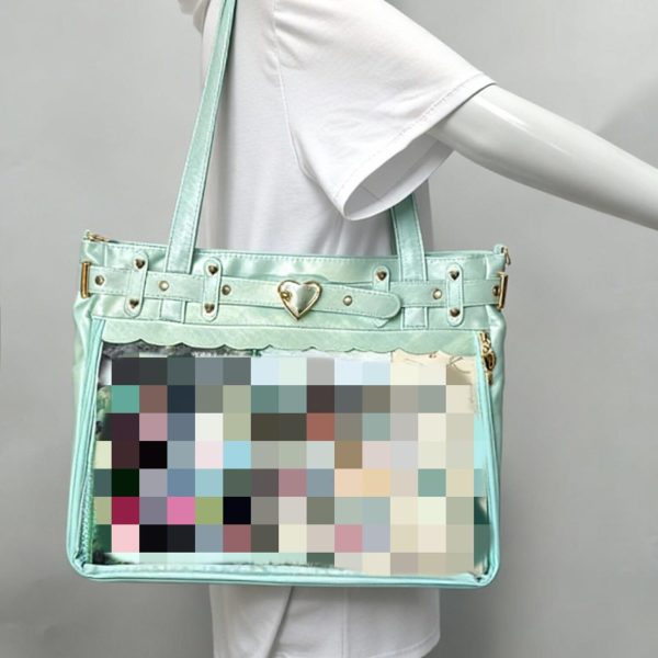 Large Convertible Ita Bag with Clear Window for Pin Display — ita bag detail view