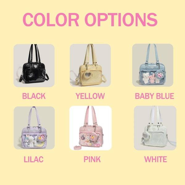 Large Convertible Ita Bag with Clear Window for Plushies and Pins — ita bag detail view