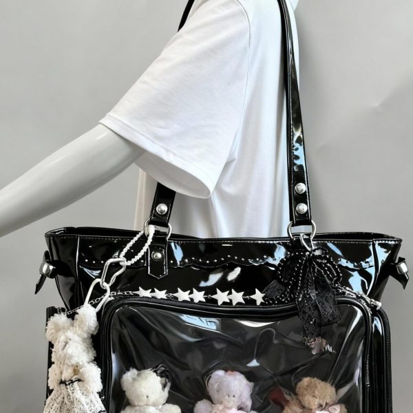 Large Ita Backpack with Clear Window for Plushies and Pins — ita backpack detail view
