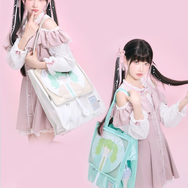 Large Ita Bag with Clear Window for Plushies and Pins — ita bag detail view