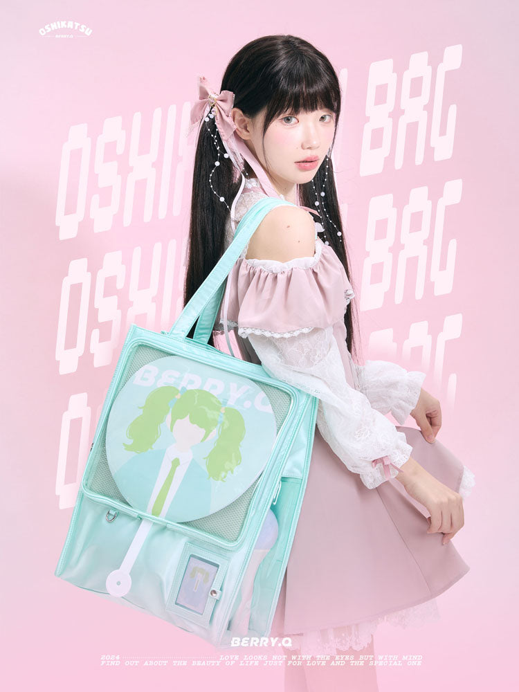 Large Ita Bag with Clear Window for Plushies and Pins Large Ita Bag with Clear Window for Plushies and Pins — ita bag detail view