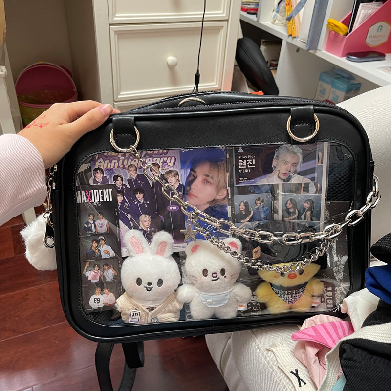 Large Ita Handbag with Clear Window and Included Insert for Plushies and Pins Large Ita Handbag with Clear Window and Included Insert for Plushies and Pins — ita bag insert detail view