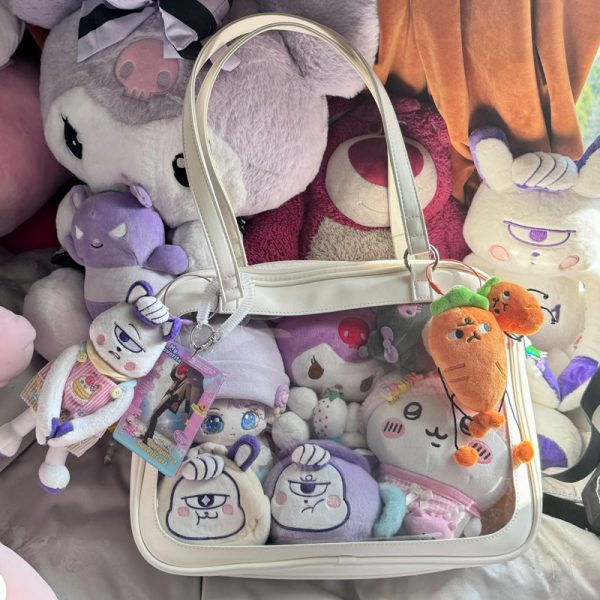 Large Ita Handbag with Clear Window and Included Insert for Plushies and Pins — ita bag insert detail view