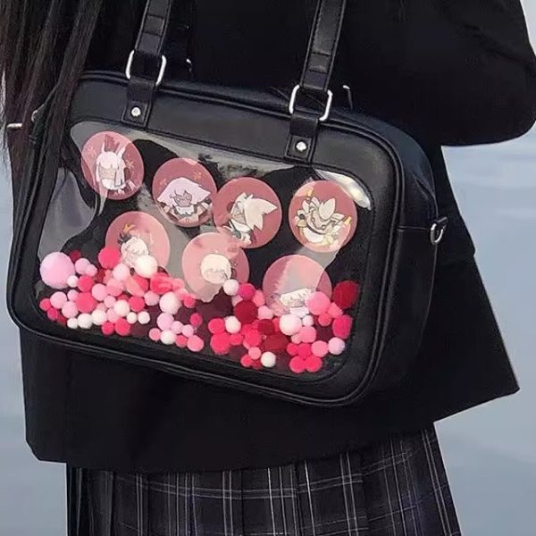 Large Ita Handbag with Clear Window and Included Insert for Plushies and Pins — ita bag insert with clear display window