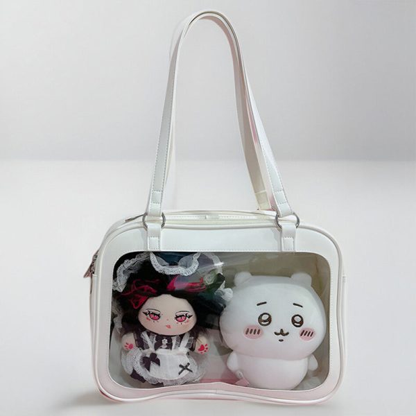 Large Ita Handbag with Clear Window and Included Insert for Plushies and Pins — ita bag insert detail view