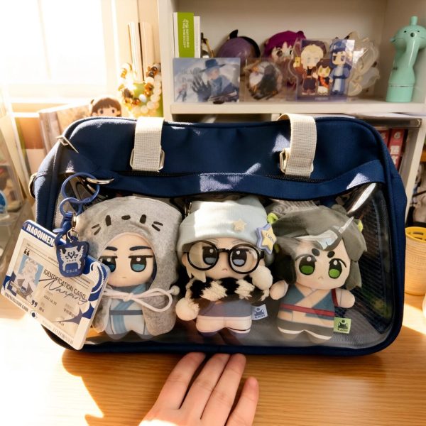 Large Ita Messenger Bag with Clear Window for Plushies and Pins — ita bag detail view