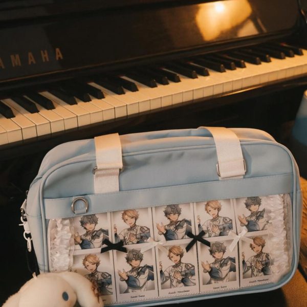 Large Ita Messenger Bag with Clear Window for Plushies and Pins — ita bag detail view