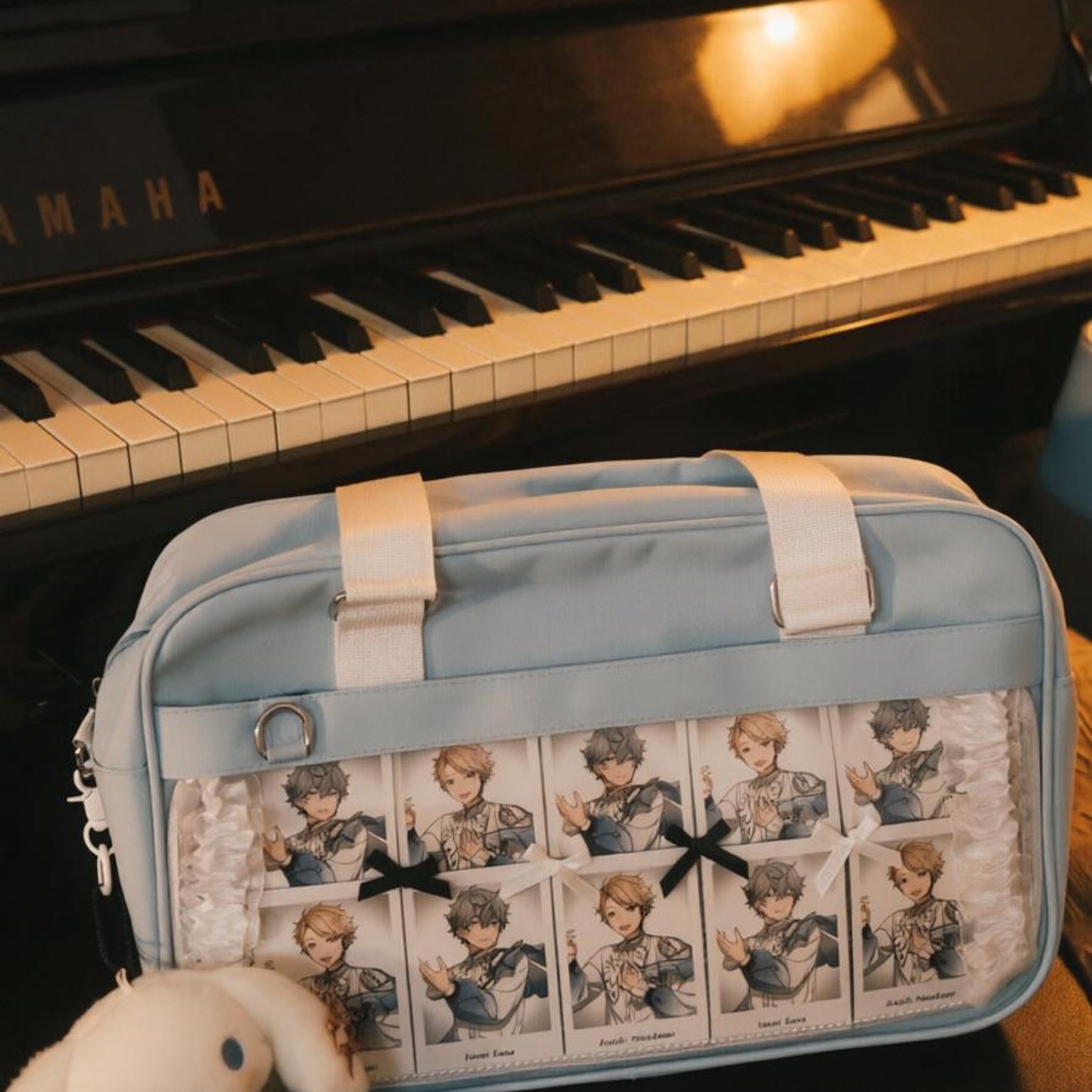 Large Ita Messenger Bag with Clear Window for Plushies and Pins Large Ita Messenger Bag with Clear Window for Plushies and Pins — ita bag detail view