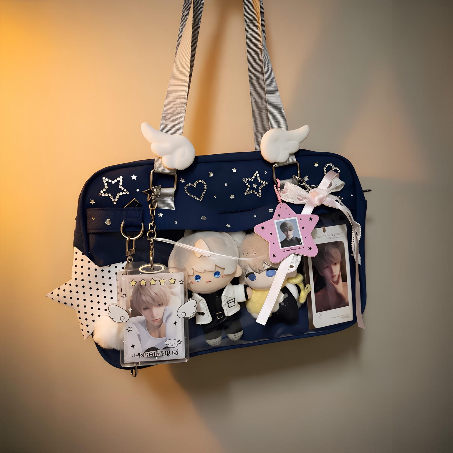 Large Ita Messenger Bag with Clear Window for Plushies and Pins Large Ita Messenger Bag with Clear Window for Plushies and Pins — ita bag with clear display window