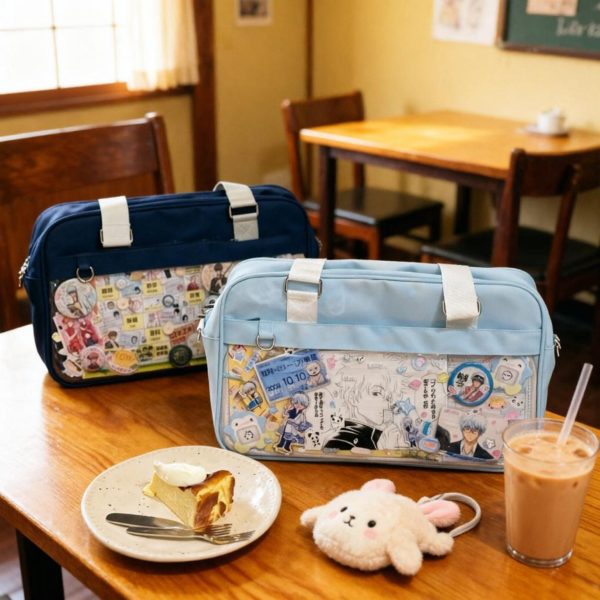 Large Ita Messenger Bag with Clear Window for Plushies and Pins — ita bag detail view