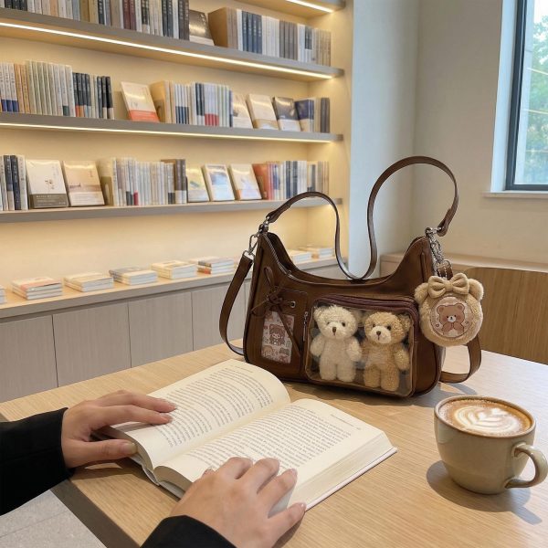 Large Kawaii Convertible Ita Bag with Clear Window for Pin Display — ita bag detail view