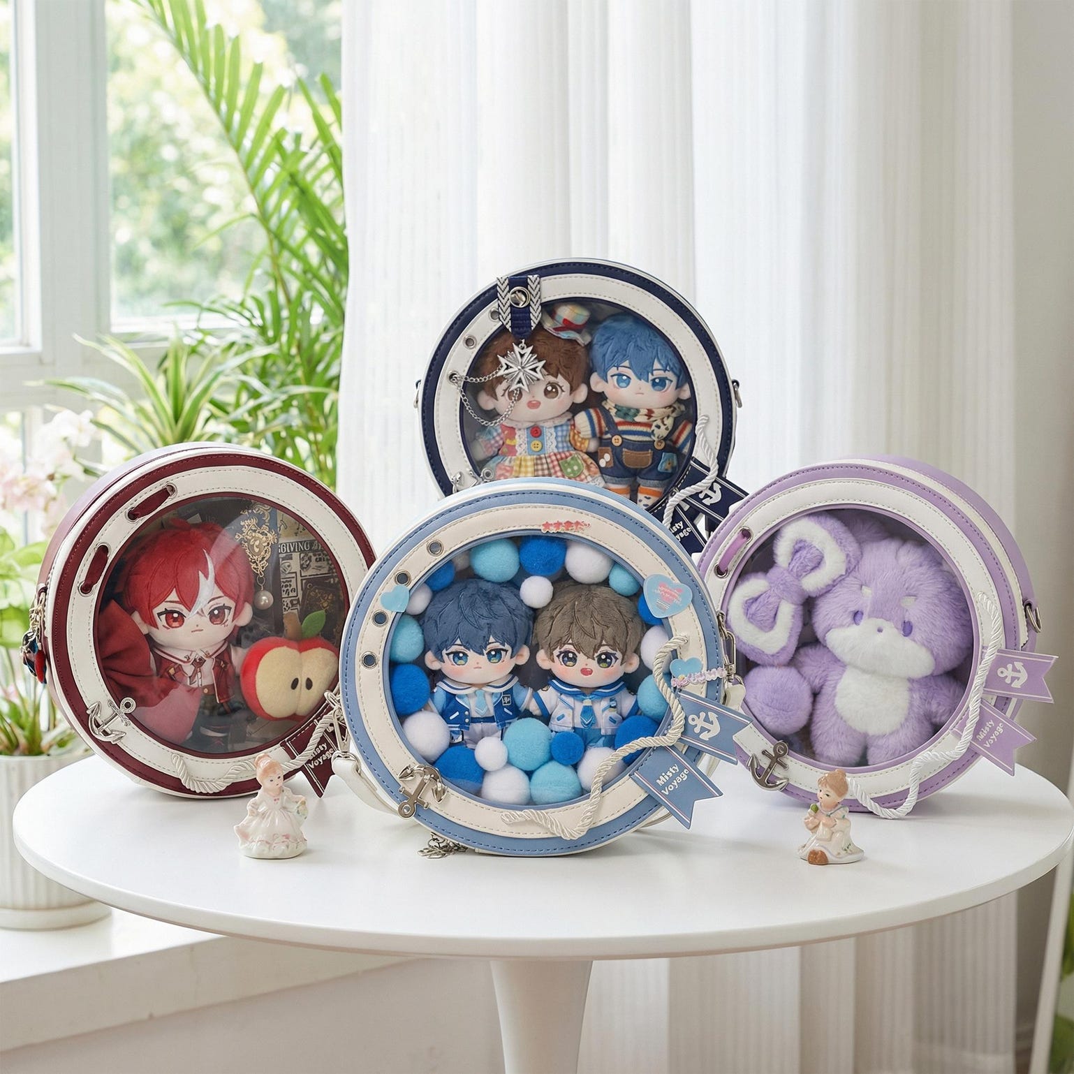 Large Kawaii Convertible Ita Bag with Clear Window for Plushies and Pins Large Kawaii Convertible Ita Bag with Clear Window for Plushies and Pins — ita bag with clear display window