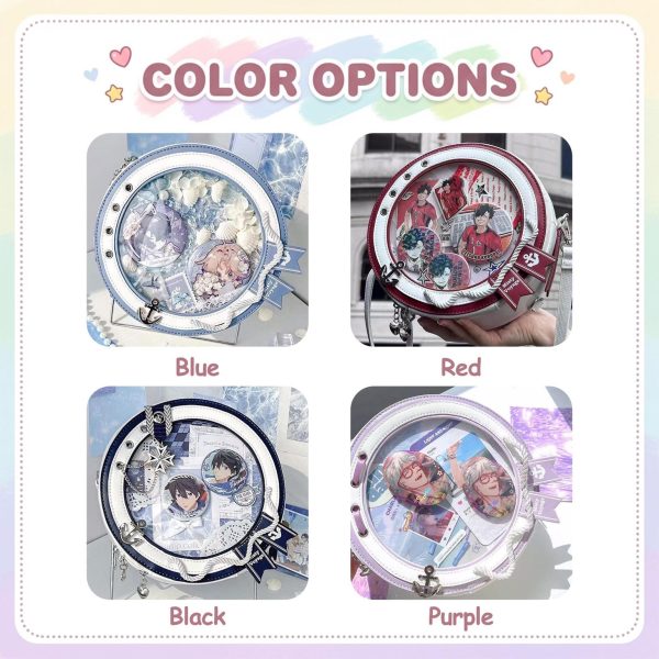 Large Kawaii Convertible Ita Bag with Clear Window for Plushies and Pins — ita bag detail view