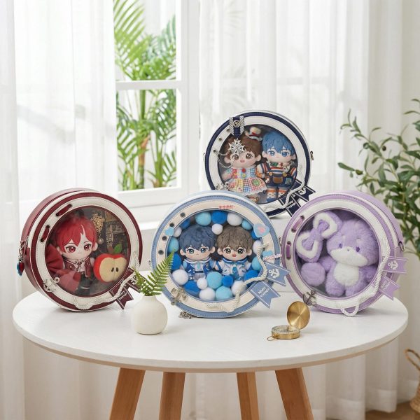 Large Kawaii Convertible Ita Bag with Clear Window for Plushies and Pins — ita bag detail view