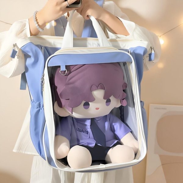 Large Kawaii Ita Backpack with Clear Window for Plushies and Pins — ita backpack with clear display window