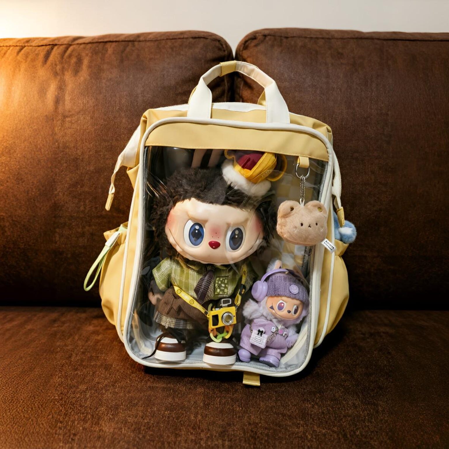 Large Kawaii Ita Backpack with Clear Window for Plushies and Pins Large Kawaii Ita Backpack with Clear Window for Plushies and Pins — ita backpack detail view