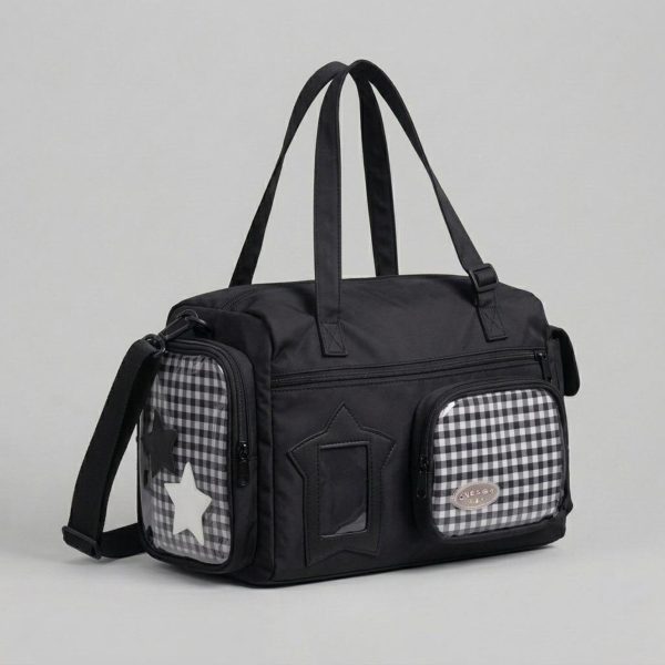 Large Kawaii Y2K Ita Backpack with Clear Window for Pin Display — ita backpack detail view