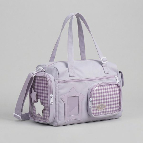 Large Kawaii Y2K Ita Backpack with Clear Window for Pin Display — ita backpack detail view