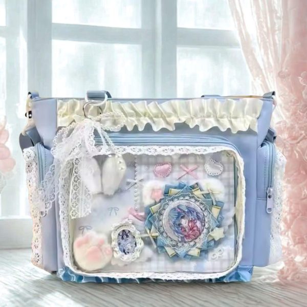 Large Pink Convertible Ita Bag for Pin Display — ita bag detail view