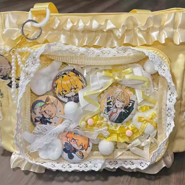Large Pink Convertible Ita Bag for Pin Display — ita bag detail view