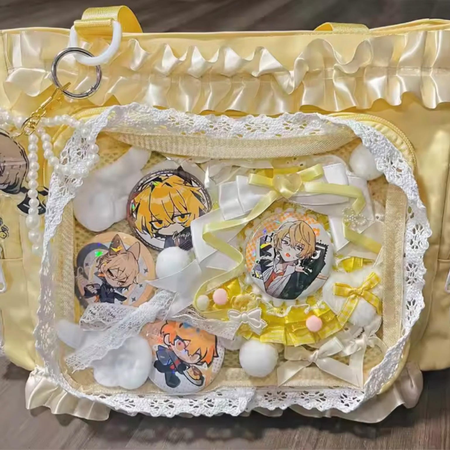 Large Pink Convertible Ita Bag for Pin Display Large Pink Convertible Ita Bag for Pin Display — ita bag detail view