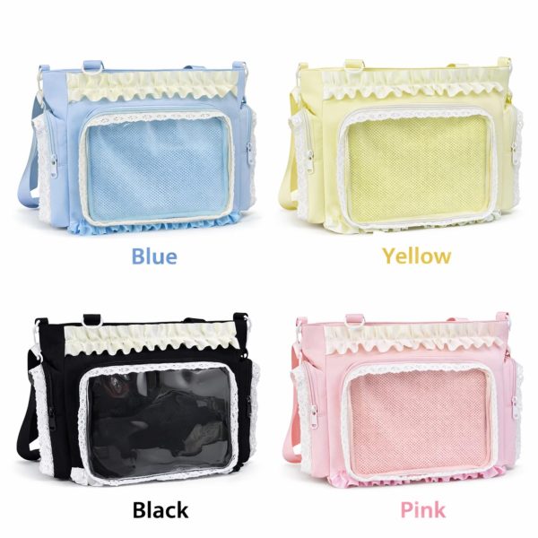 Large Pink Convertible Ita Bag for Pin Display — ita bag detail view