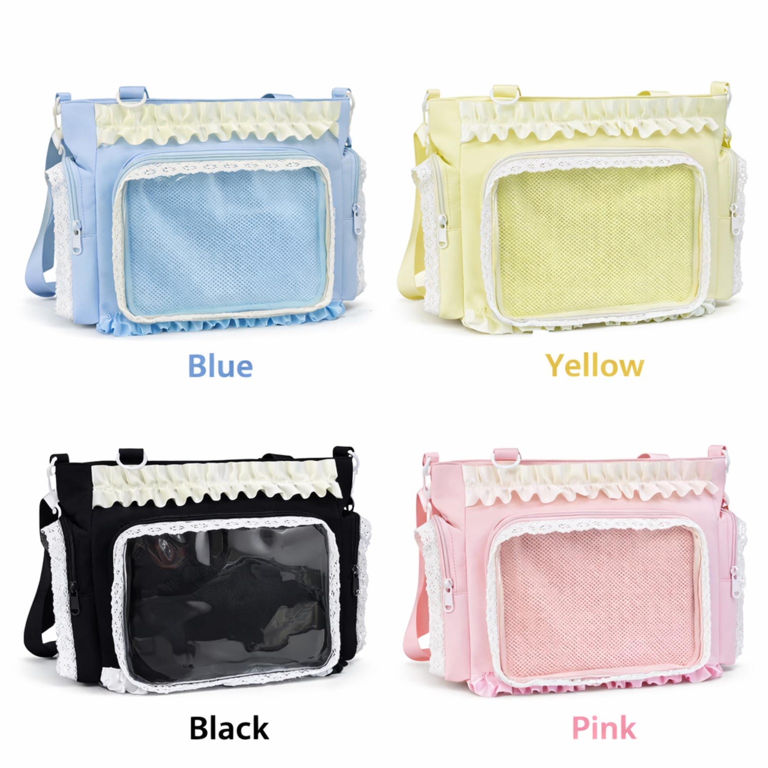 Large Pink Convertible Ita Bag for Pin Display Large Pink Convertible Ita Bag for Pin Display — ita bag detail view