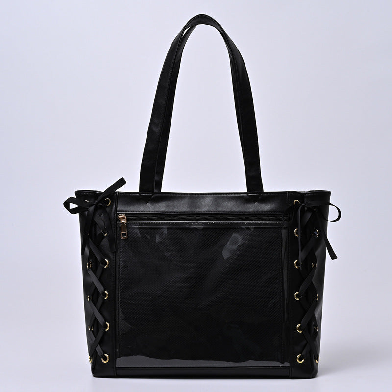 Large Ribbon Ita Tote Bag Large Ribbon Ita Tote Bag — ita tote bag detail view