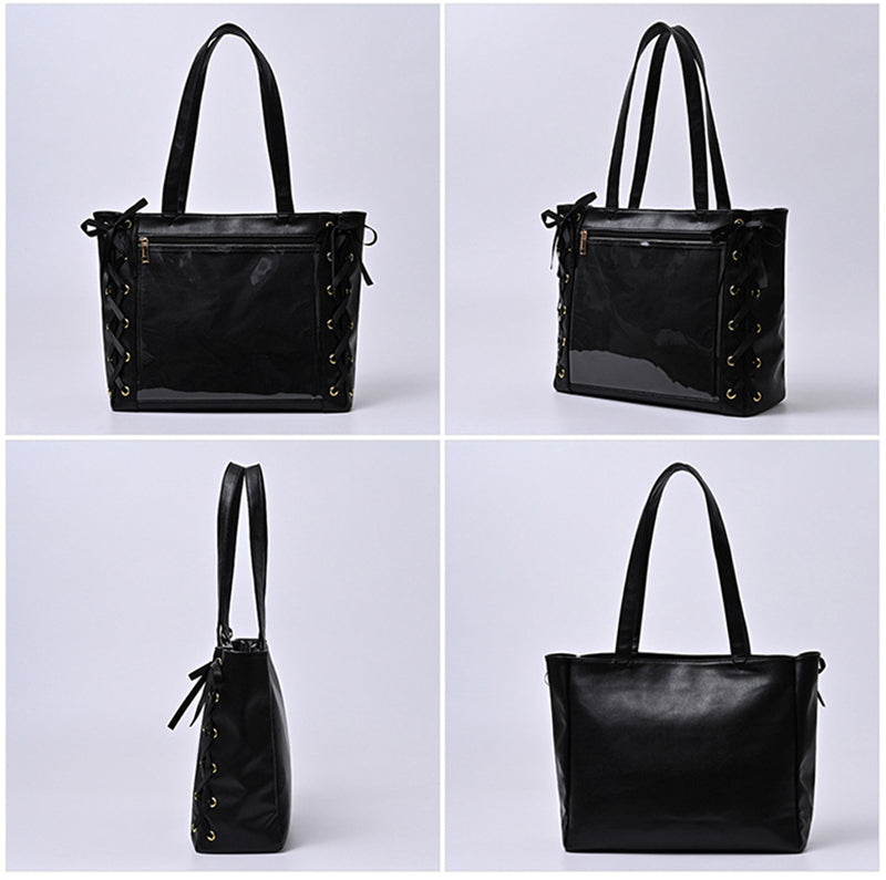Large Ribbon Ita Tote Bag Large Ribbon Ita Tote Bag — ita tote bag detail view