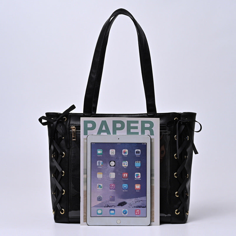 Large Ribbon Ita Tote Bag Large Ribbon Ita Tote Bag — ita tote bag detail view