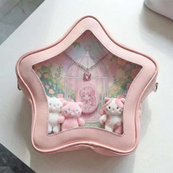Large Star Ita Bag with Clear Window for Pin Display — ita bag detail view