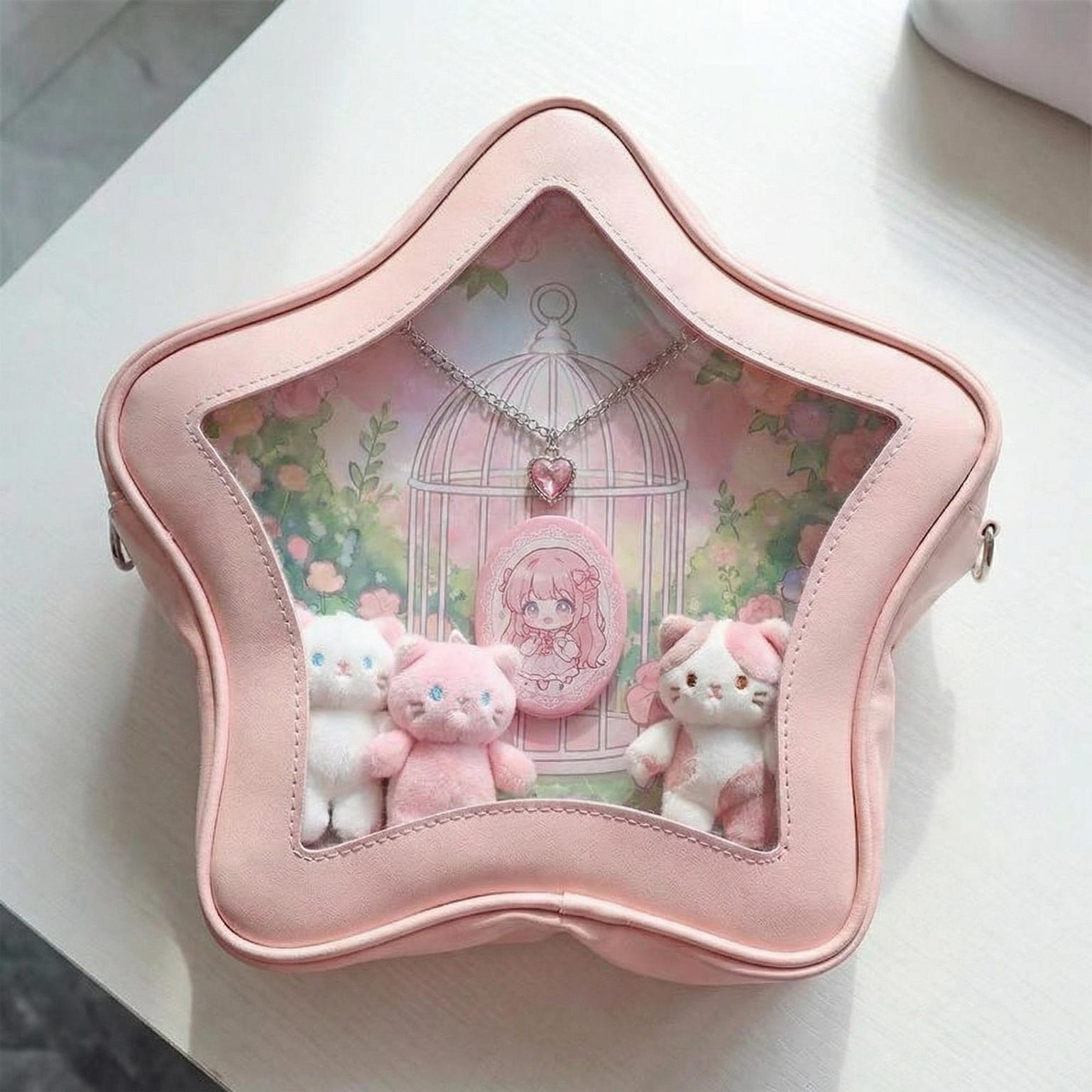 Large Star Ita Bag with Clear Window for Pin Display Large Star Ita Bag with Clear Window for Pin Display — ita bag detail view