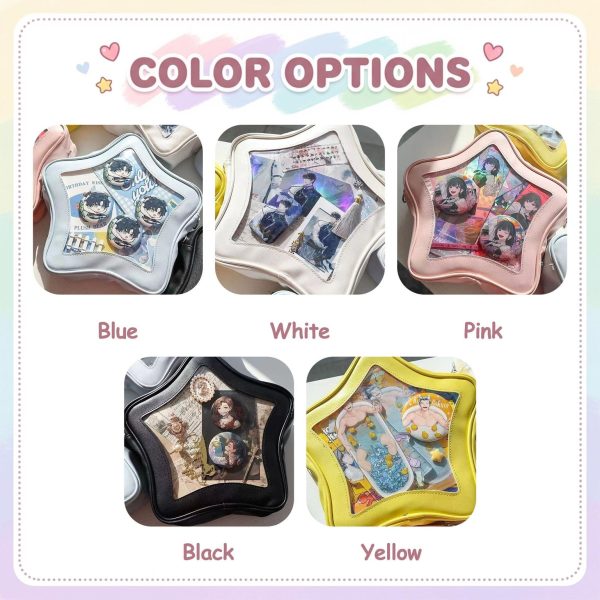 Large Star Ita Bag with Clear Window for Pin Display — ita bag detail view