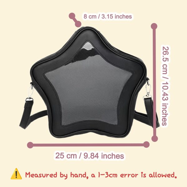 Large Star Ita Bag with Clear Window for Pin Display — ita bag detail view