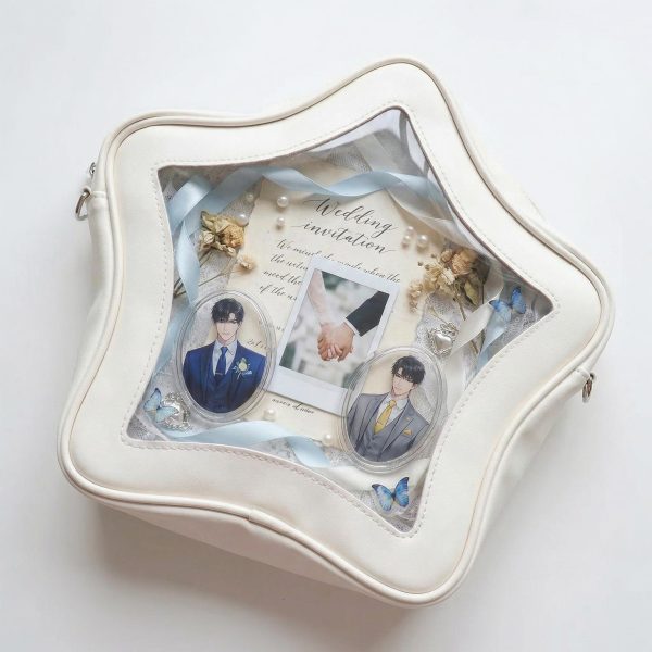 Large Star Ita Bag with Clear Window for Pin Display — ita bag detail view
