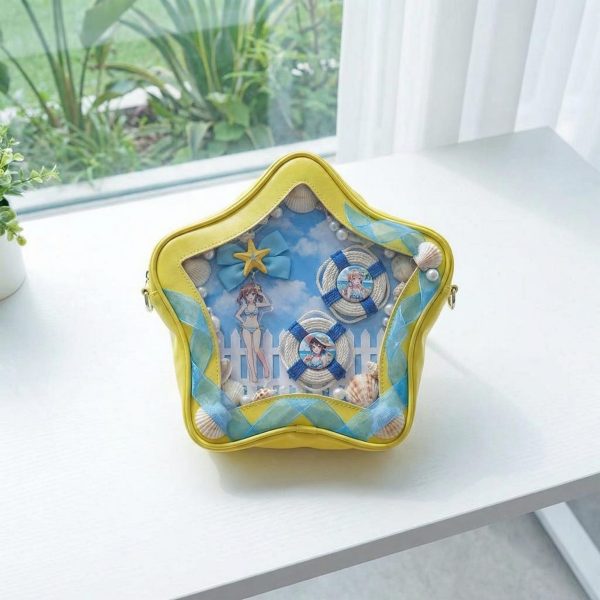 Large Star Ita Bag with Clear Window for Pin Display — ita bag detail view