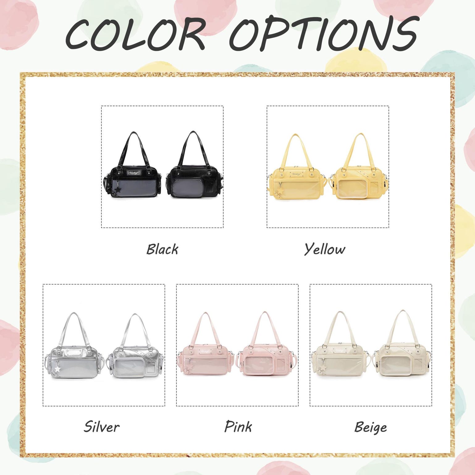 Large Y2K Convertible Ita Bag for Pin Display Large Y2K Convertible Ita Bag for Pin Display — ita bag detail view