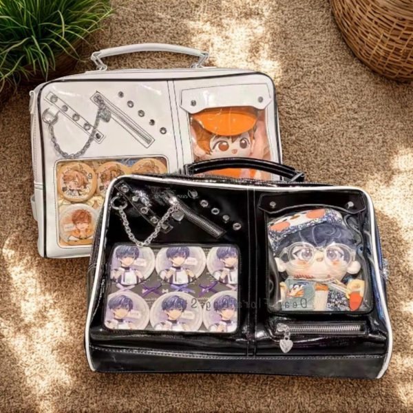 Mini Black Convertible Ita Bag — mini ita bag detail view