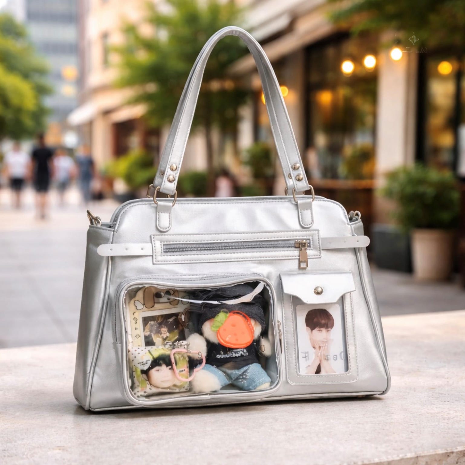 Mini Black Convertible Ita Bag for Pin Display Mini Black Convertible Ita Bag for Pin Display — mini ita bag detail view
