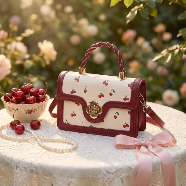 Mini Gold Cherry Crossbody Bag — crossbody ita bag detail view