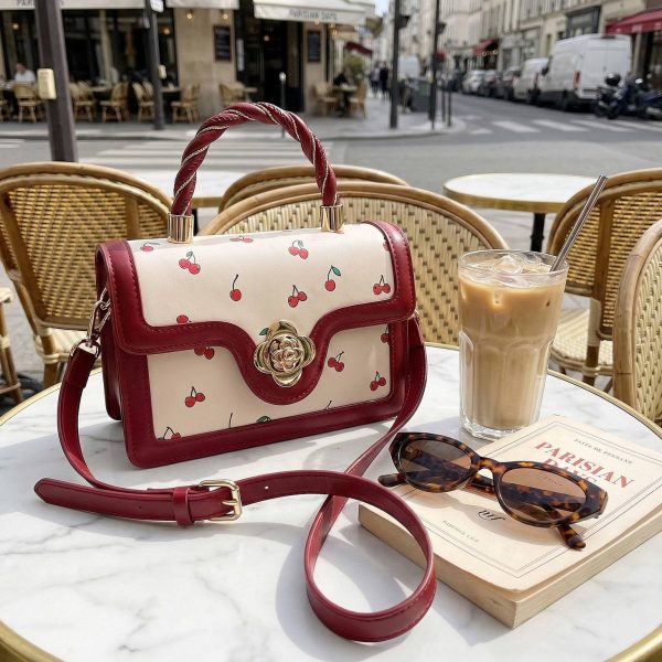 Mini Gold Cherry Crossbody Bag — crossbody ita bag detail view