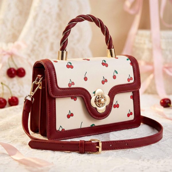 Mini Gold Cherry Crossbody Bag — crossbody ita bag with clear display window