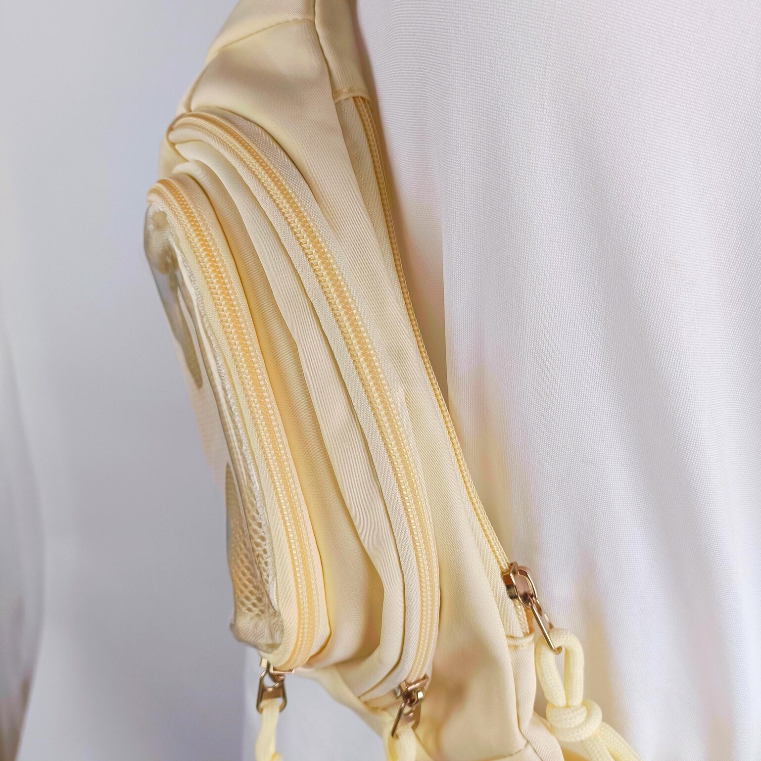 Mini Ita Crossbody Bag with Clear Window and Included Insert for Plushies and Pins Mini Ita Crossbody Bag with Clear Window and Included Insert for Plushies and Pins — crossbody ita bag detail view
