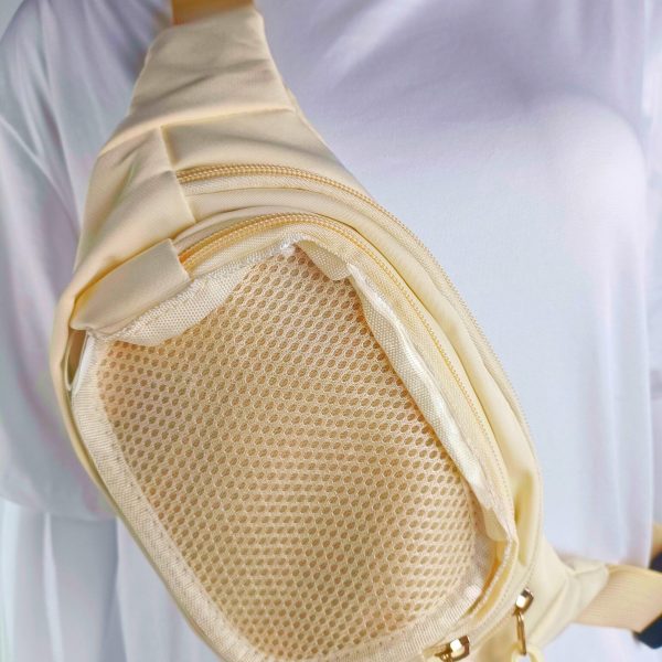 Mini Ita Crossbody Bag with Clear Window and Included Insert for Plushies and Pins — crossbody ita bag detail view