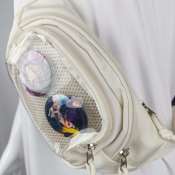 Mini Ita Crossbody Bag with Clear Window and Included Insert for Plushies and Pins — crossbody ita bag detail view