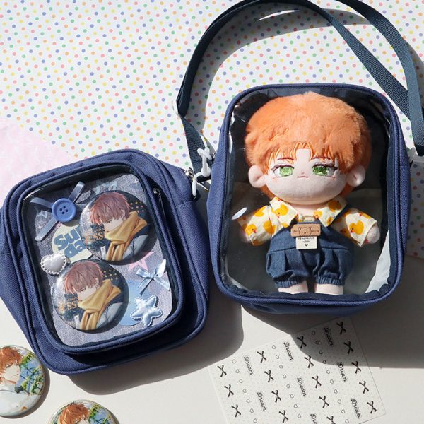 Mini Ita Crossbody Bag with Clear Window for Plushies and Pins — crossbody ita bag detail view
