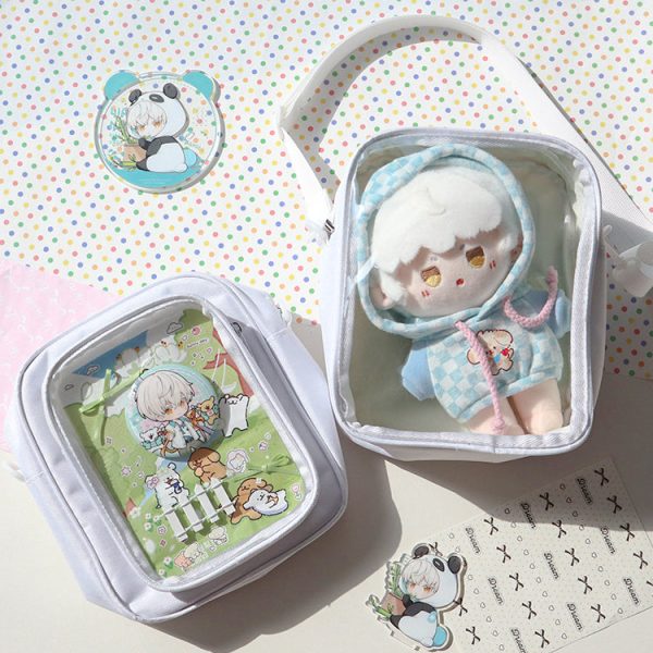 Mini Ita Crossbody Bag with Clear Window for Plushies and Pins — crossbody ita bag detail view